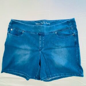 Belle By Kim Gravel Flexibelle Belle Curve 8” Jean Shorts Size 30W A501192